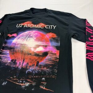 U2 Atomic City Long Sleeve Concert T Shirt Black Sphere Las Vegas Tour M‎